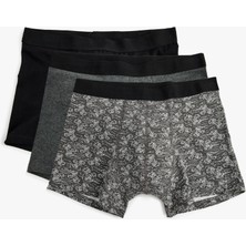 Koton Boxer Seti 3'lü Slim Fit Palmiye Baskılı Pamuk Karışımlı