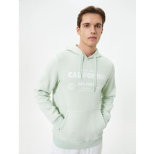 Koton Kapşonlu Sweatshirt Kolej Baskılı Kanguru Cep Detaylı
