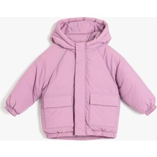 Koton Kapşonlu Şişme Mont Kapüşonlu Cep Detaylı Rüzgar Kapaklı