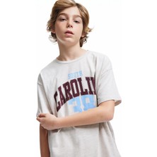 Koton Slogan Baskılı Bisiklet Yaka Kısa Kollu Oversize Tişört