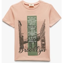 Koton Pamuklu Baskılı Bisiklet Yaka Kısa Kollu Tişört