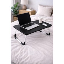 Hodbehod Portatif Katlanabilir Düz Yüzeyli Yatak Üstü Laptop Çok Amaçlı Sehpa Siyah