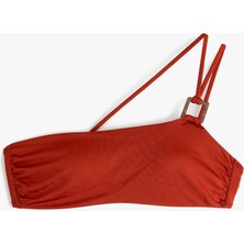 Koton Hafif Destekli Astarlı Aksesuarlı Tek Omuz Bikini Üstü