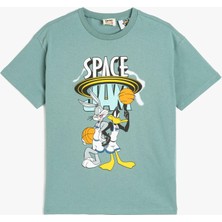Koton Lisanslı Space Jam Baskılı Bisiklet Yaka Kısa Kollu Pamuklu Tişört