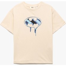 Koton Lisanslı Batman Baskılı Kısa Kollu Bisiklet Yaka Pamuklu Tişört
