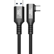 Leaf Shop Quest 3 ve 2 ile Uyumlu Bağlantı Kablosu 5mt 5gbps USB 3.2 Hızlı Veri Aktarımı, Hızlı Şarj Usb-C (Ince)