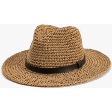 Koton Bant Detaylı Hasır Fötr Şapka