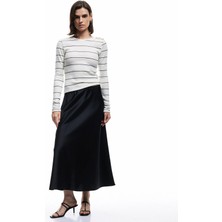 Koton Standart Bel Regular Fit Saten Midi Etek