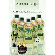 5'li Eyüp Sabri Tuncer Ayvalık Zeytin Çiçeği Köpük Sabun 1,5 L  Yeşilçay Koku Hediye