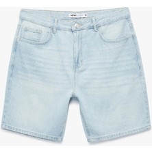 Pamuklu Normal Bel Rahat Kesim Bermuda Jean Şort