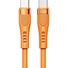Leaf Shop 100W Type-C To Type-C Hızlı Şarj ve Data Kablosu 1.3m Turuncu AZ-B03A (100W Type-C To Type-C Turuncu)