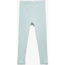 Koton Pamuklu Beli Lastikli Ribanalı Mavi Kız Bebek Tayt 6WMG40016AK