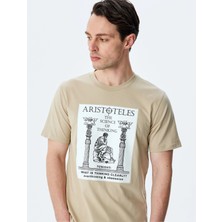 Koton Baskılı Basic Kısa Kollu Bisiklet Yaka Slim Fit Tişört