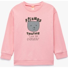 Koton Pamuklu Uzun Kollu Bisiklet Yaka Baskılı Sweatshirt