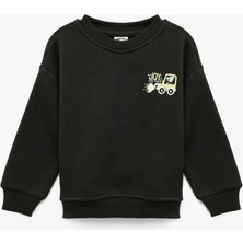 Koton Uzun Kollu Bisiklet Yaka Baskılı Sweatshirt
