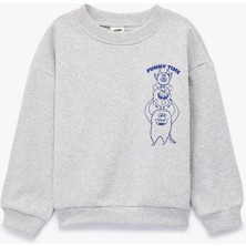 Koton Canavar Baskılı Uzun Kollu Bisiklet Yaka Sweatshirt
