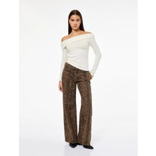 Slim Fit Uzun Kollu Omzu Açık Tişört