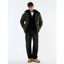 Koton Uzun Kollu Kapaklı Cepli Fermuarlı Kapşonlu Kışlık Parka