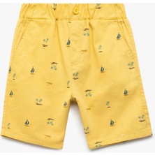 Koton Cepli Gabardin Beli Lastikli Denizci Temalı Baskılı Şort