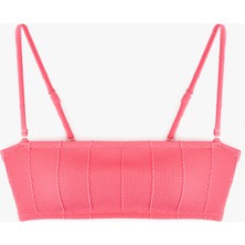 Dokulu Straplez Bikini Üstü