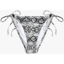 Koton Yanları Bağlamalı Ipli Yılan Derisi Desenli Bikini Altı