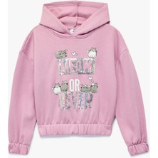 Koton Pamuklu Uzun Kollu Kapşonlu Baskılı Sweatshirt
