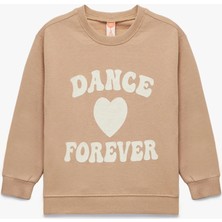 Koton Baskılı Pamuklu Uzun Kollu Bisiklet Yaka Sweatshirt