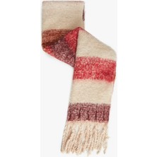 Koton Yumuşak Dokulu Renk Bloklu Püsküllü Uzun Atkı