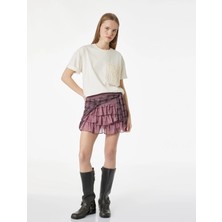 Koton Nakış Detaylı Kısa Kollu Cepli Bisiklet Yaka Pamuklu Tişört