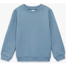 Koton Bisiklet Yaka Dokulu Uzun Kollu Sweatshirt