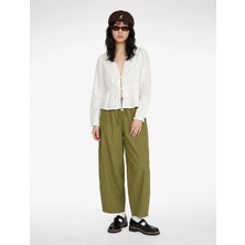 Koton Uzun Kollu V Yaka Fiyonklu Bağlama Detaylı Fisto Bluz