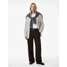 Koton Pile Detaylı Cepli Geniş Paça Kumaş Pantolon