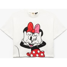 Koton Lisanslı Minnie Mouse Baskılı Kısa Kollu Pamuklu Tişört