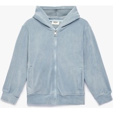 Koton Uzun Kollu Fermuarlı Kapşonlu Polar Sweatshirt