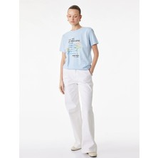 Koton Pamuklu Kısa Kollu Bisiklet Yaka Baskılı Tişört