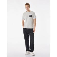 Koton Regular Fit Kısa Kollu Pamuklu Nakışlı Bisiklet Yaka Tişört