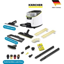 Karcher 2200W 4 Bar Profesyonel Buharlı Temizlik Makinesi Seti - Vapohydro Fonksiyonlu Sıcak Su Püskürtme Özelliği - Kimyasalsız %99.99 Bakteri Öldürücü Etkili Sc 5 Deluxe Signature Line Set