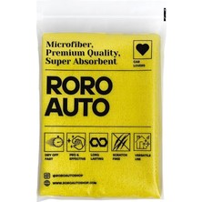 Leaf Shop Çift Taraflı Mikrofiber Araç Kurulama Bezi & Oto Yıkama Havlusu 50X70 Sarı