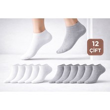 Qulat Kadın Basic Patik Çorap 12 Çift – Yumuşak Dokulu Günlük Kullanım