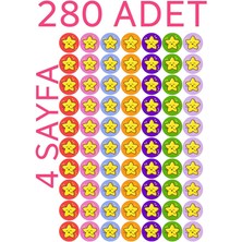 Leaf Shop Li Yıldız Sticker Çıkartma, Okul, Tebrik, Kutlama Stickerı, Motivasyon Setleri
