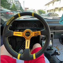 Carlone Renault Broadway Sabit GÖBEK-35CM Sarı Drifting Momo Spor Direksiyon