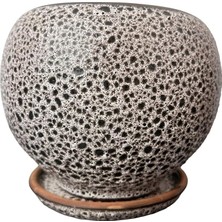 Leaf Shop Tasarımı Ev Dekorasyon Krem Kahve Şekilli Artistik Çift Sırlı Iç ve Dış Mekan Kullanımlı Tabaklı Toprak Terrakota Saksı Saksılık Salon Çiçeklik