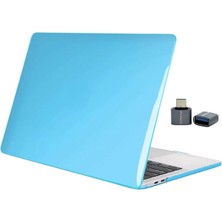 Leaf Shop MacBook Pro 13 Inç M1 M2 Sert Kapak Kılıf | Şeffaf Kristal Parlak Alt+Üst Koruma | 360° Çizilmeye Dayanıklı Laptop Kılıf Açık Mavi