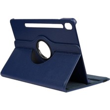 Leaf Shop Galaxy Tab S9 Fe 10.9inç X510 X516 ile Uyumlu Kılıf 360 Dönebilen Standlı Case Lacivert