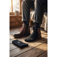 Lykos 2'li Paket Siyah Erkek Kışlık Havlu Çorap - Şık ve Sıcak Tutan Kalın Soket Çorap