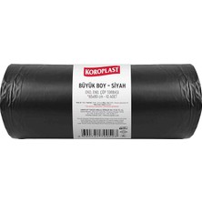 Leaf Shop Ekonomik Endüstriyel Büyük Siyah Çöp Torbası 10’lu 65×80 Cm, Kalın & Dayanıklı, Çift Katlı, Geri Dönüştürülebilir Atık Torbası; Restoran, Fabrika, Inşaat, Ofis ve Depo Için Güçlü Çöp Poşeti