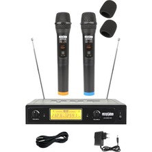 Leaf Shop LM-202X-EE Çiftli El Tipi Telsiz Kablosuz Mikrofon