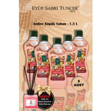 5'li Eyüp Sabri Tuncer  Amber Köpük Sabun 1,5 L Gül Koku Hediye