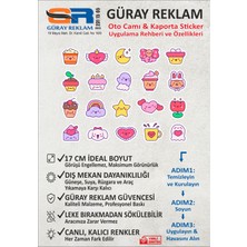 Güray Reklam Sevimli Emoji ve Ikonlar 20'li Set Oto Cam ve Kaporta Sticker (17 Cm)