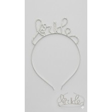 Ceyyiz Gelin Bekarlığa Veda Partisi Tacı - Gümüş Renk Zirkon Taşlı "Bride" Yazılı Nedime Tacı